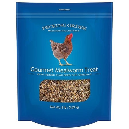 PECKING ORDER 00 Chicken Mealworm Treat, 8 lb Bag 9327